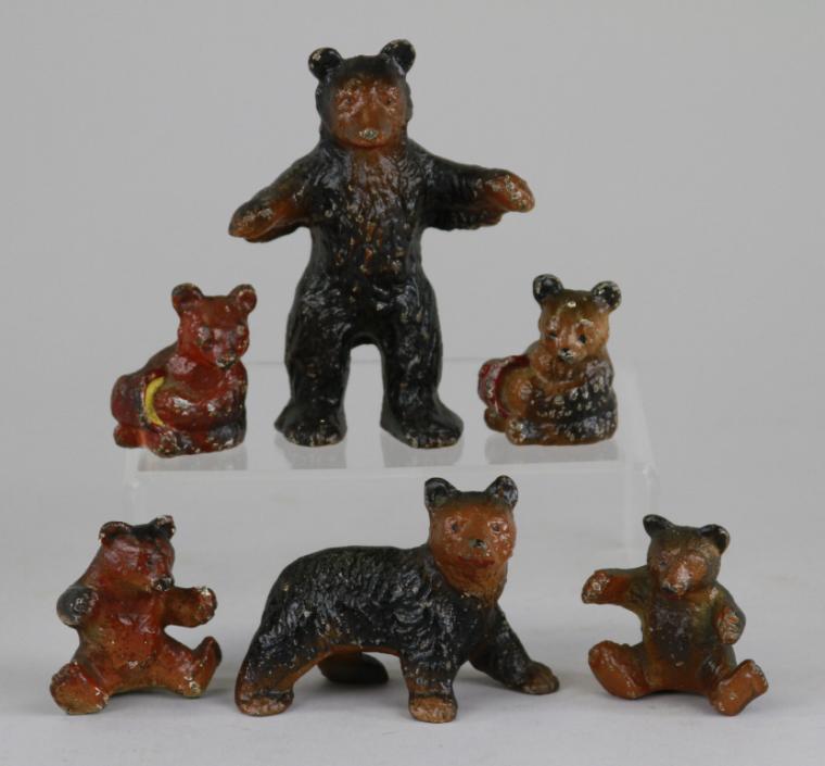 LOT OF SIX HUBLEY CAST IRON BEARS Includes
