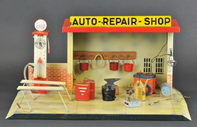 DOLL AUTO REPAIR SHOP Germany lithographed 17a967