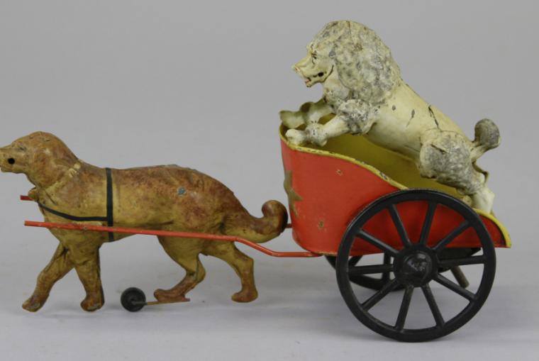 CIRCUS CHARIOT WITH DOG RIDER Hand