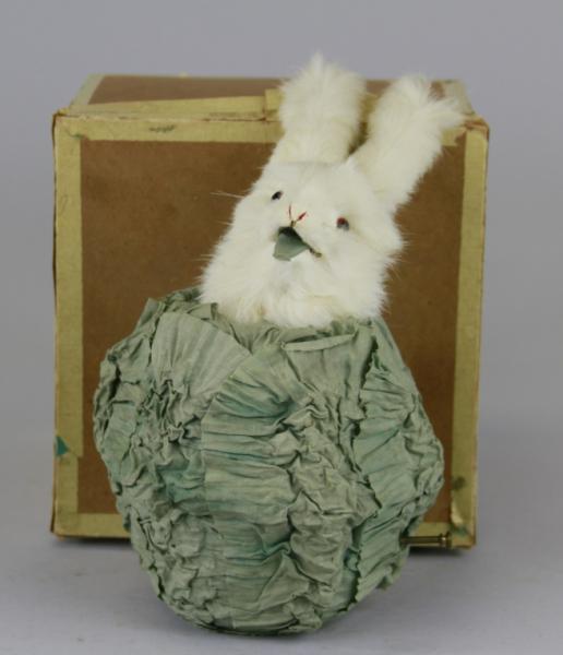 BOXED MECHANICAL RABBIT IN CABBAGE DeCamps