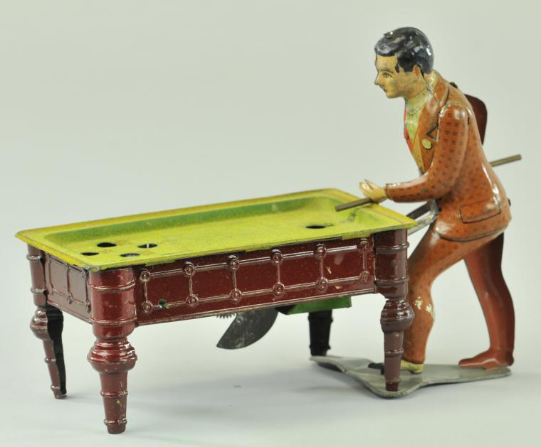 BILLIARDS PLAYER Germany tin attributed
