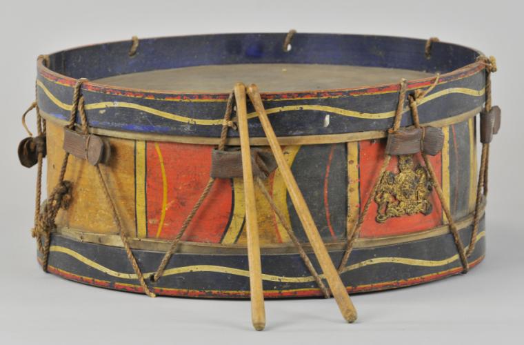 EARLY WOODEN CHILDS DRUM Made of wood