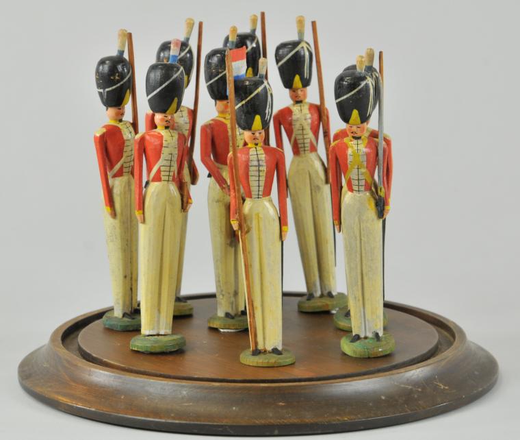 CARVED ENGLISH GUARD SET Each hand painted