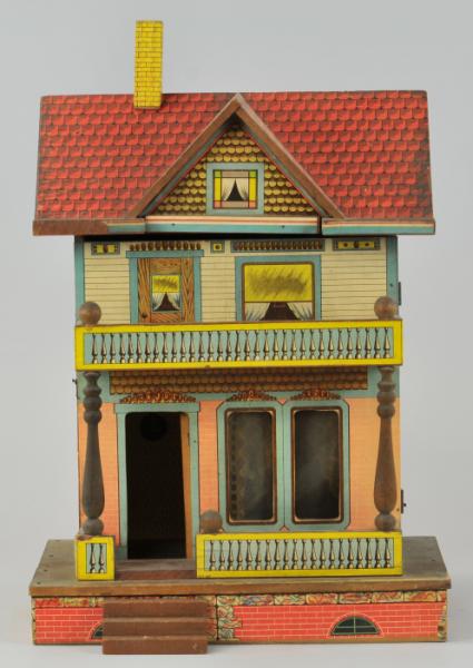 BLISS TWO STORY DOLL HOUSE Lithographed 17acbb