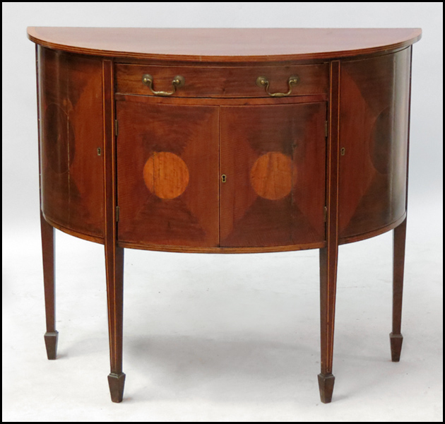 INLAID MAHOGANY DEMILUNE CABINET  17addf