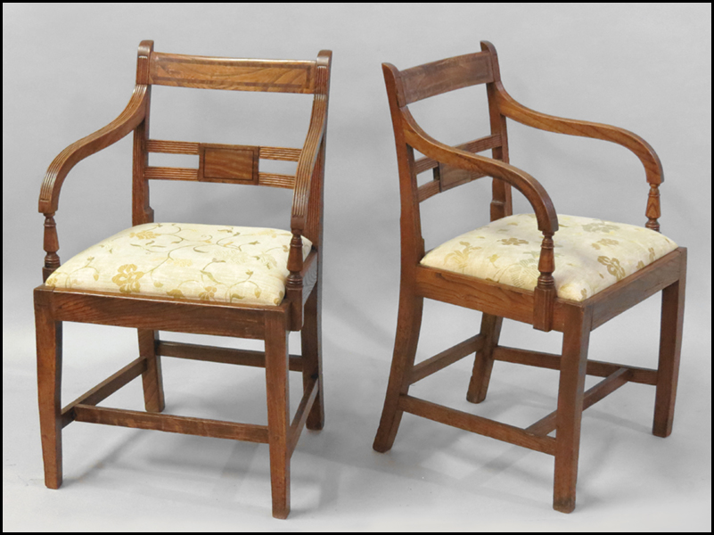 PAIR OF ENGLISH OAK OPEN ARMCHAIRS  17ade7