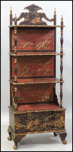 CHINOISERIE STYLE LACQUERED ETAGERE  17adeb