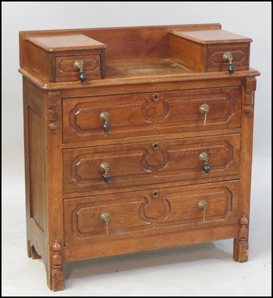 CARVED OAK WASHSTAND. H: 40'' W: