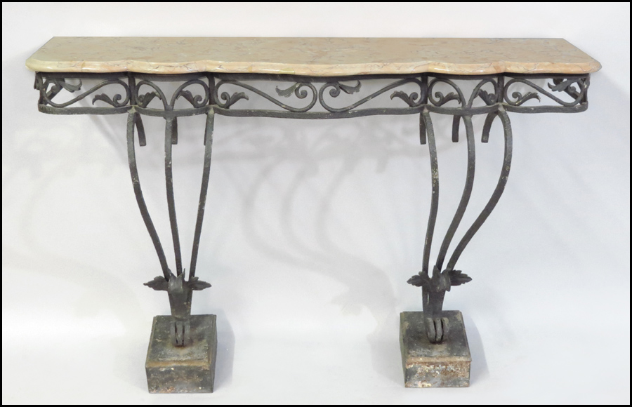 SCROLLED IRON CONSOLE TABLE With 17ae36