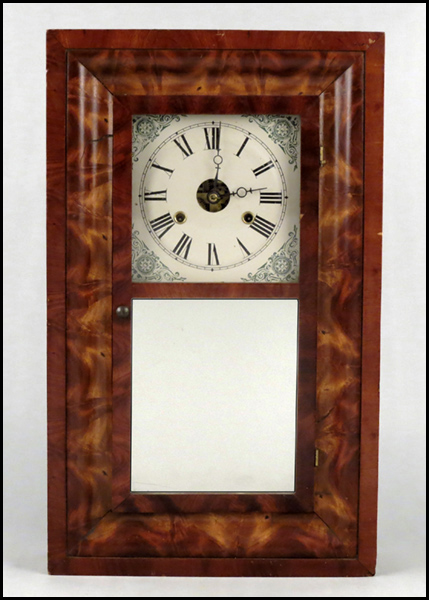 SETH THOMAS FLAME MAHOGANY OGEE CLOCK.