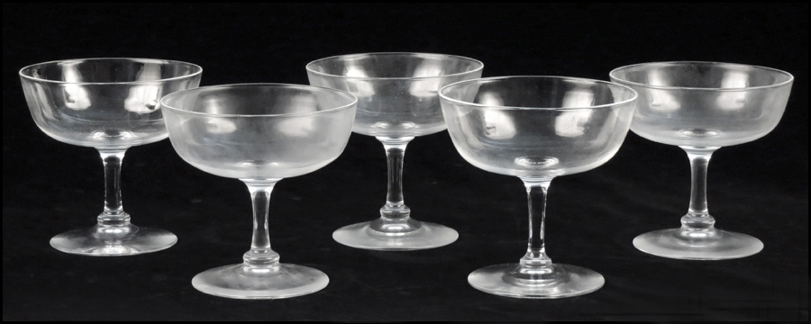 SET OF FIVE STEUBEN CRYSTAL CHAMPAGNE