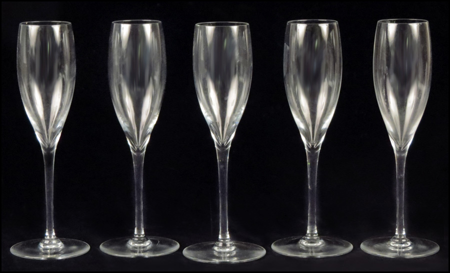 SET OF SIX BACCARAT CRYSTAL CHAMPAGNE