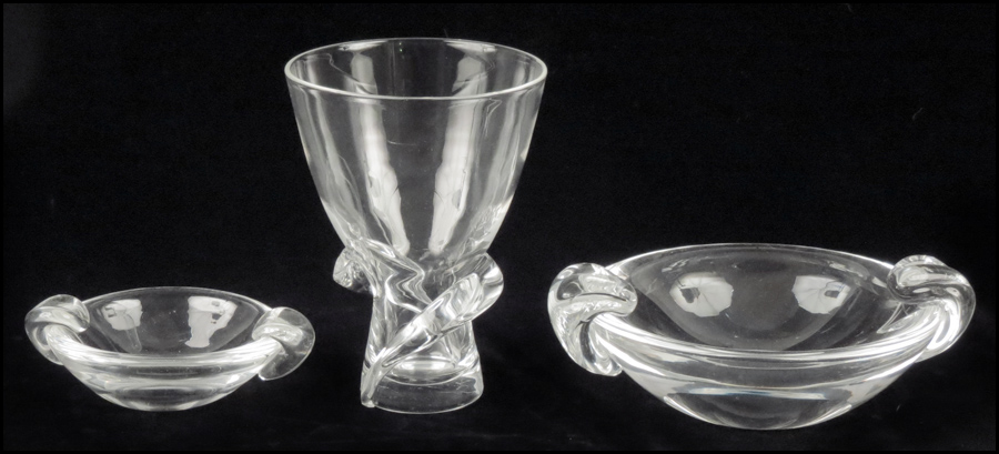 STEUBEN CRYSTAL VASE. Togeher with