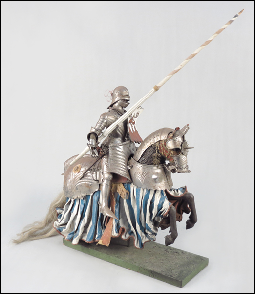 ARTICULATED KNIGHT ON HORSEBACK. Comprised