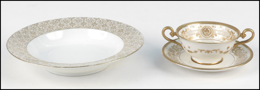 SET OF ELEVEN LIMOGES GILT PORCELAIN