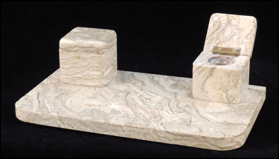 MARBLE INKSTAND With two glass 17af05