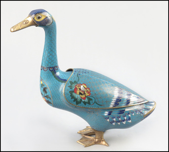 CLOISONNE STANDING DUCK Height  17af19