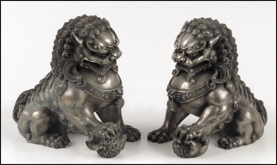 PAIR OF METAL FOO DOGS H 11  17af6d