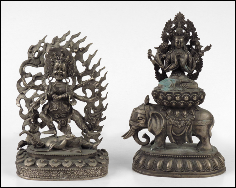 TWO THAI BUDDHAS H 13 Condition  17af73