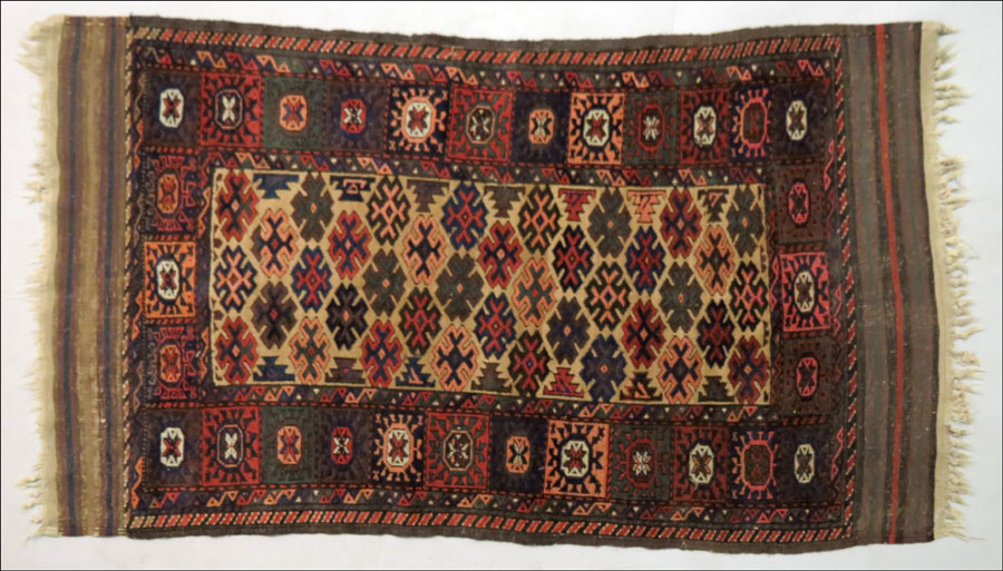 KAZAK WOOL RUG. 63'' x 36'' Condition: