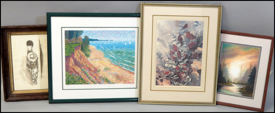 GROUP OF FIVE FRAMED 20TH CENTURY PRINTS