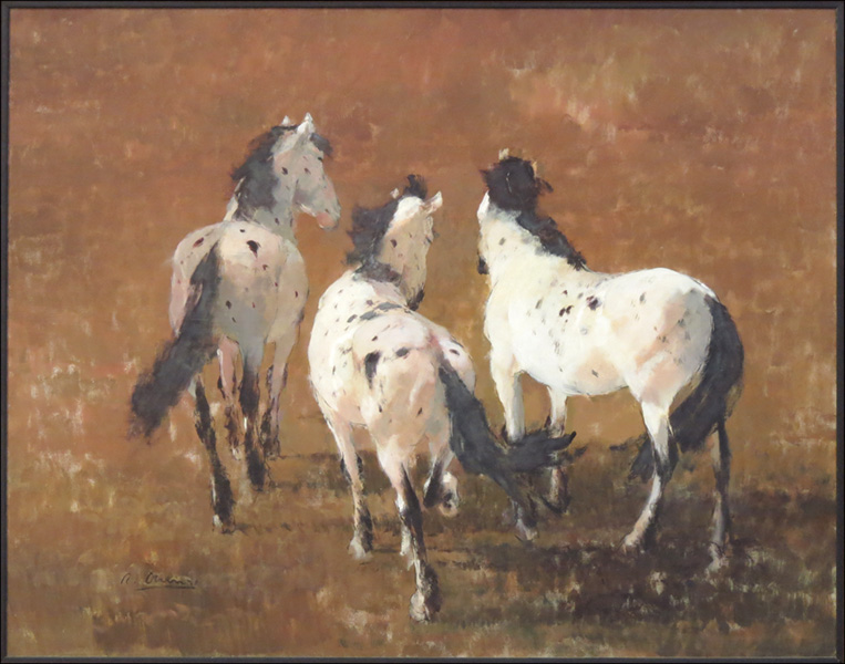 R. AHERNS (20TH CENTURY) THREE APALOOSA