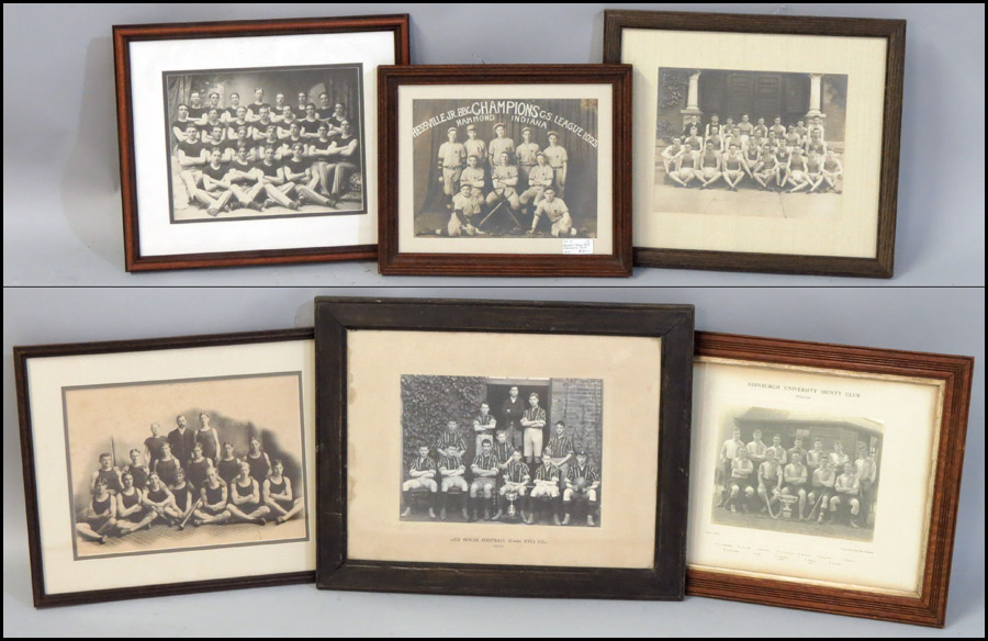 GROUP OF SIX FRAMED VINTAGE SPORTING 17b000