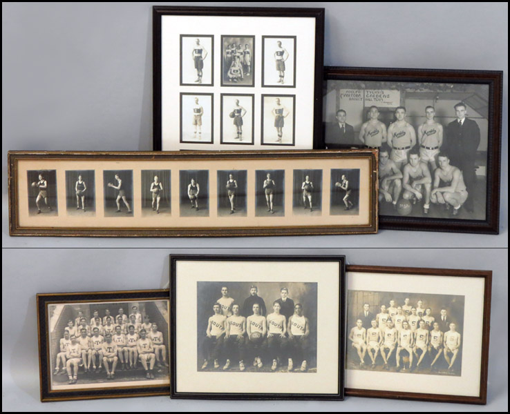 GROUP OF SIX FRAMED SPORTING CLUBS 17b001