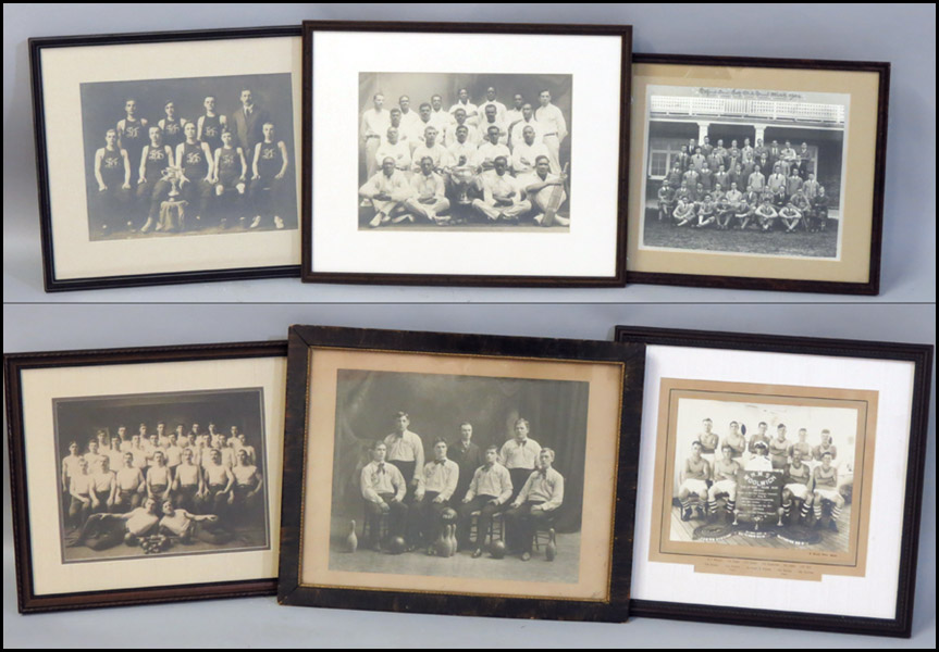 GROUP OF FIVE FRAMED VINTAGE SPORTING 17affe