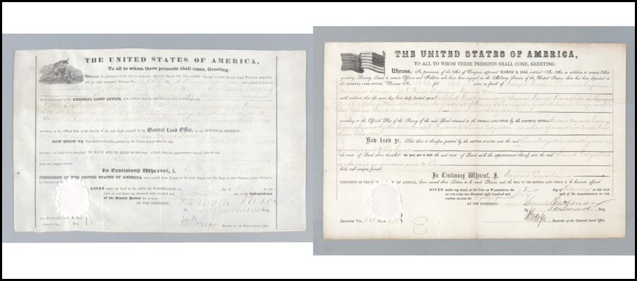 TWO 19TH CENTURY PRESIDENTIAL SIGNED 17b008