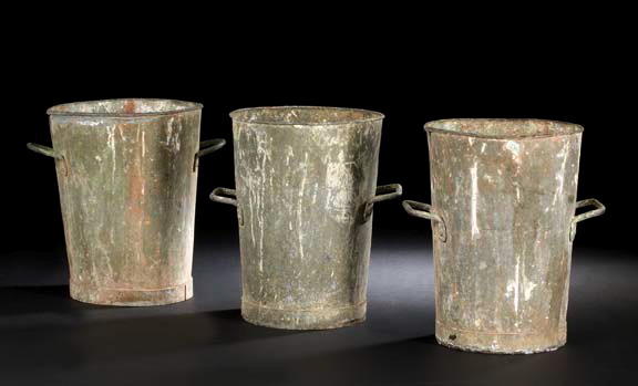 Trio of French Galvanized Metal 29676