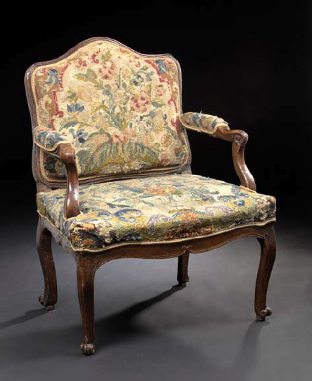 Provincial Louis XV Walnut Fauteuil  2968f