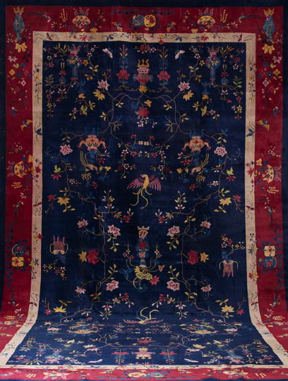 Antique Chinese Art Deco Carpet  2969d