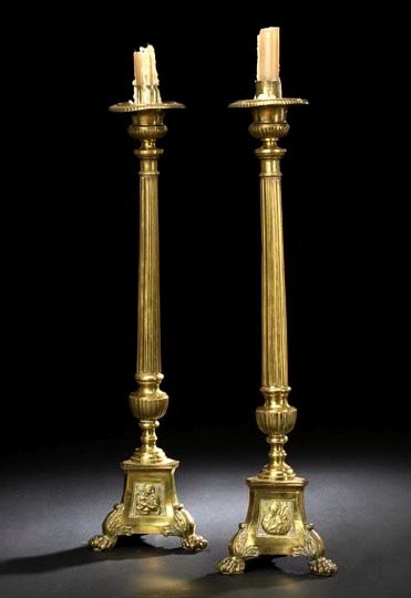 Tall Pair of French Gilt Brass 296ad