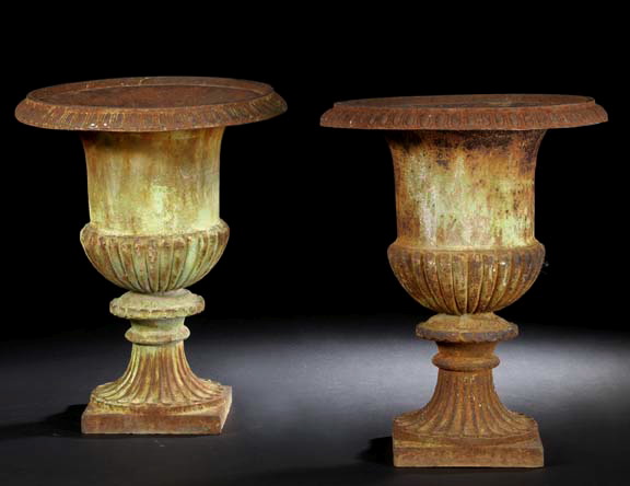 Pair of French Cast Iron Campana Form 296bf