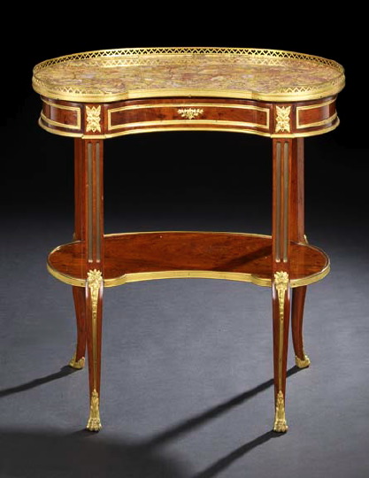 Louis XV Style Mahogany and Marble Top 296e5
