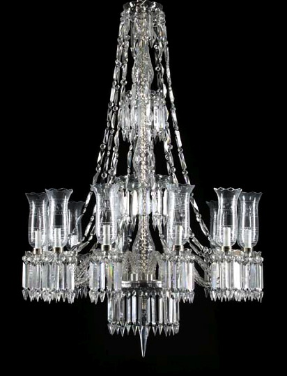 Fine English Cut Glass Tiered Twelve Light 29710