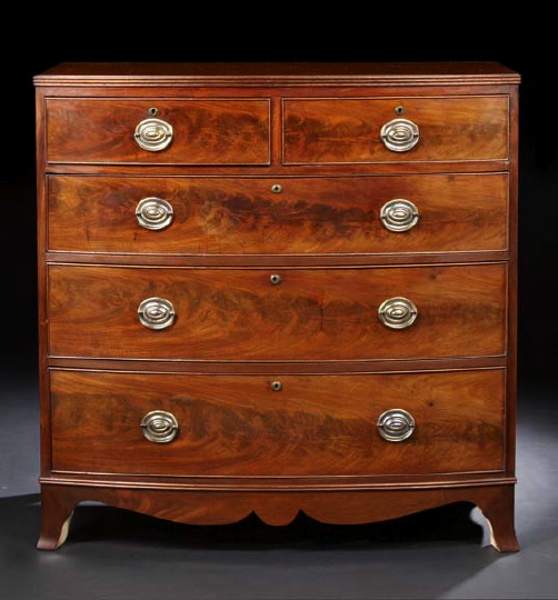 Regency Mahogany Bowfront Chest  2972a