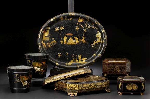 Chinese Export Gilded Black Lacquer 29741