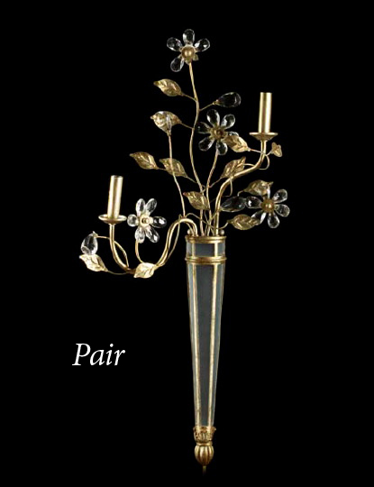 Tall Pair of Italian Carved Silver-Giltwood,