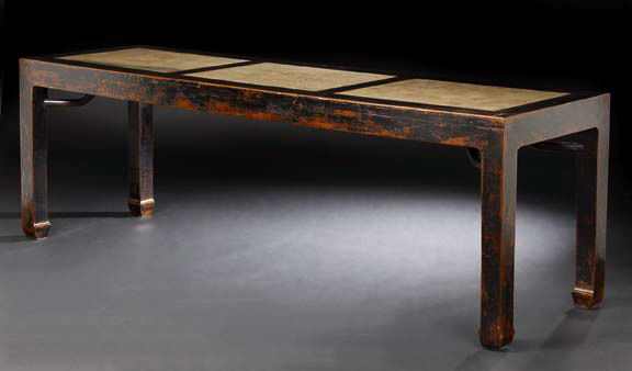 Chinese Lacquered Wood and Stone