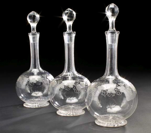 Trio of Edwardian Blown, Cut and