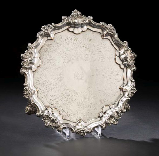 Good Victorian Silverplate Salver,