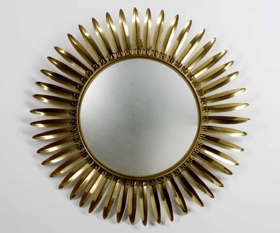 Italian Art Deco Brass-Framed Convex