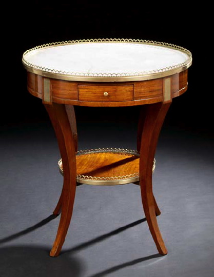 Louis XVI-Style Mahogany and Marble-Top