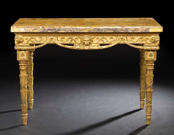 Louis XVI Style Giltwood and Marble Top 299e7