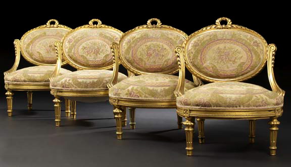 Suite of Four Napoleon III Giltwood 299eb