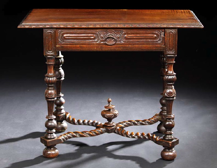 Provincial Carved Fruitwood Occasional 29a73