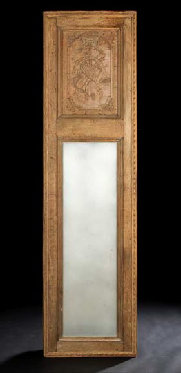 Directoire-Style Oak Trumeau Mirror,
