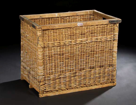 French Woven Wicker Hotel Laundry Basket,